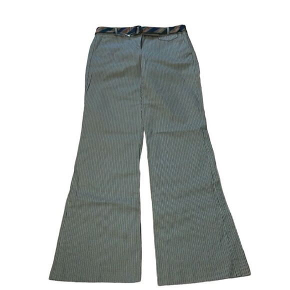 NWT  Y2K Tommy Hilfiger Flare Striped Trousers Pants, Low-rise, necktie belt, 2 - Picture 1 of 11